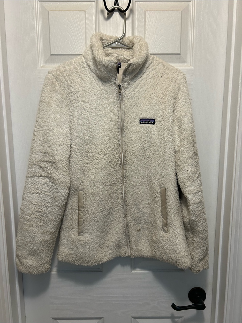Patagonia Cream Teddy Fleece Full-Zip Jacket